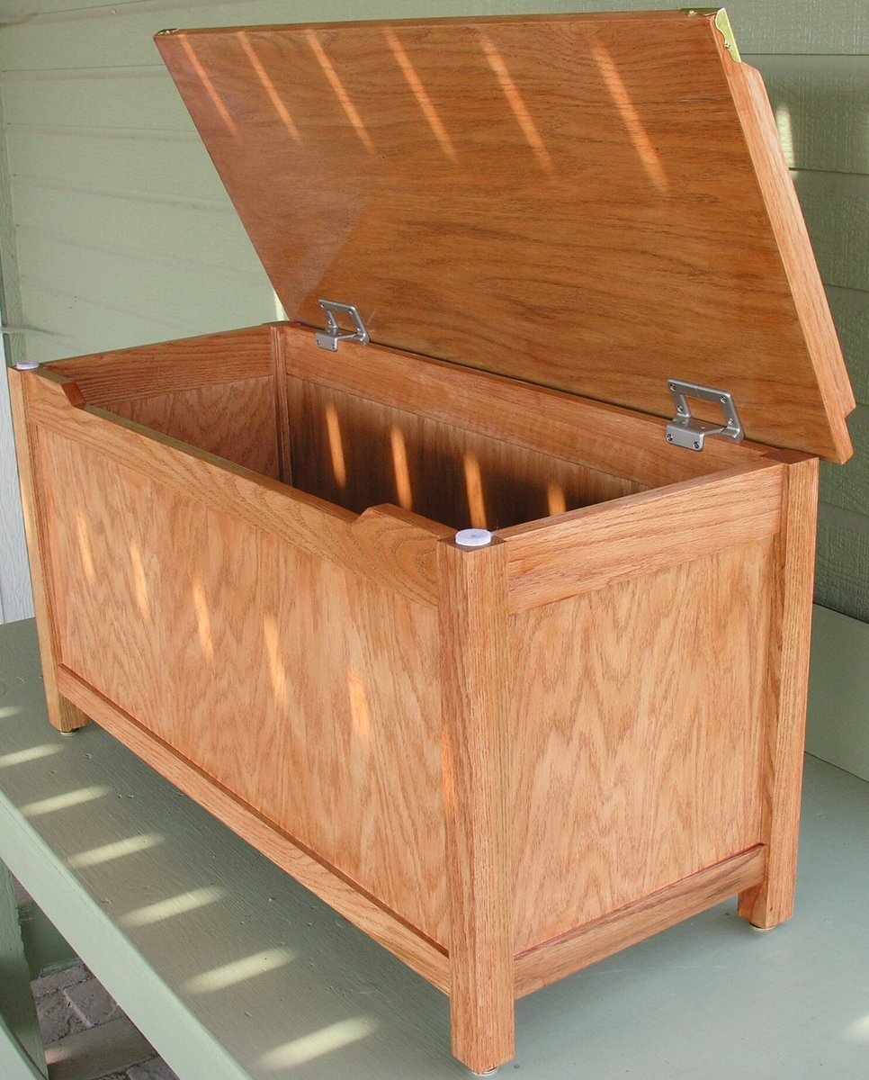 white oak toy box